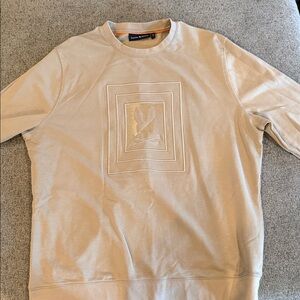 Psycho Bunny Beige Crewneck Sweatshirt with Embroidered Bunny Logo